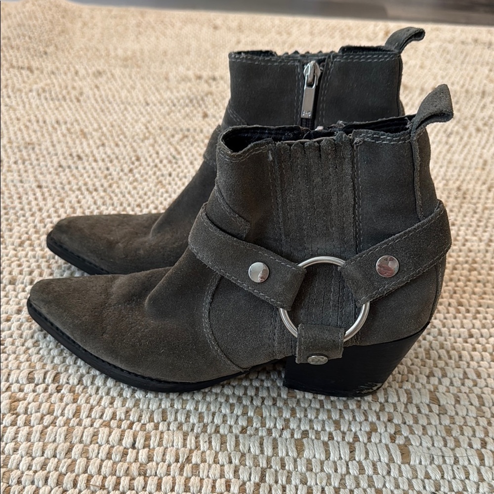 Marc Fisher Grey Booties with Buckle